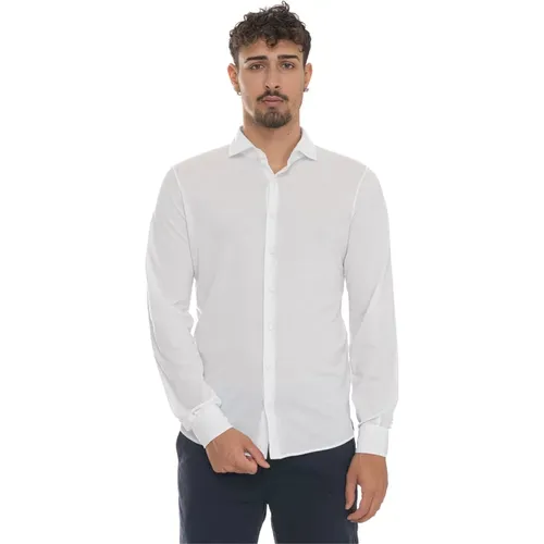 Formal Shirts, male, , Size: S French Neck Textured Polo Shirt - Gran Sasso - Modalova