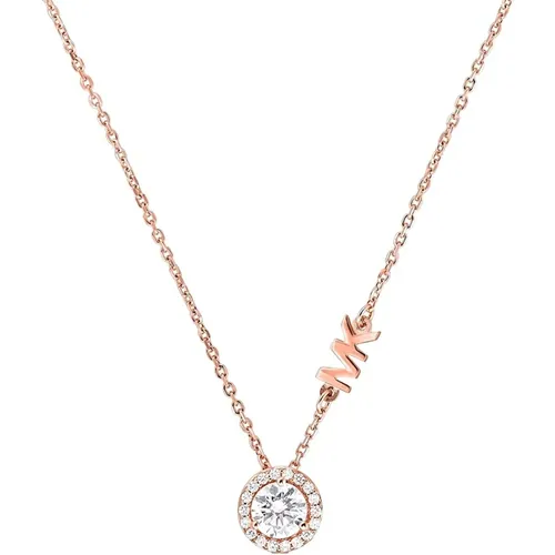 Rose Gold Anchor Pendant Necklace with Zirconia , female, Sizes: ONE SIZE - Michael Kors - Modalova