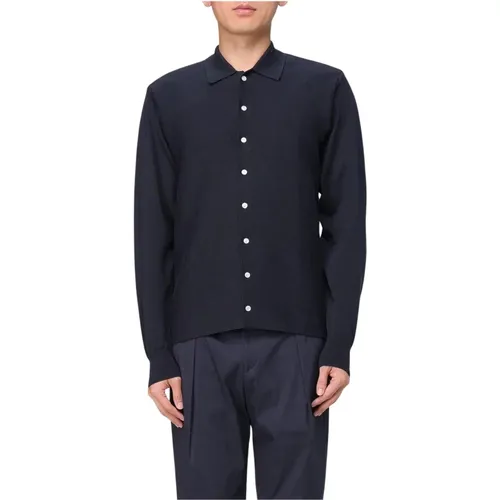 Cardigans, male, , Size: M Knit Cardigan Long Sleeve Button - Doppiaa - Modalova