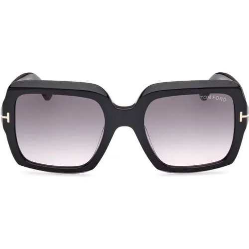 Quadratische Sonnenbrille mit grauen Gläsern - Tom Ford - Modalova