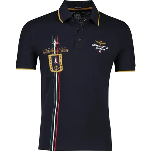 Polo Shirts, male, , Size: 4XL Dark Short Sleeve Polo Shirt - aeronautica militare - Modalova