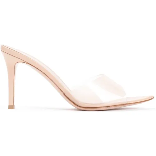 Heeled Mules, female, , Size: 10 US Nude Elle Mule Shoes - Gianvito Rossi - Modalova