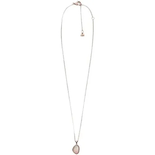 Necklaces, female, , Size: ONE SIZE Agnethe Pendant Necklace Mother of Pearl Rose Gold Stainless Steel - skagen - Modalova