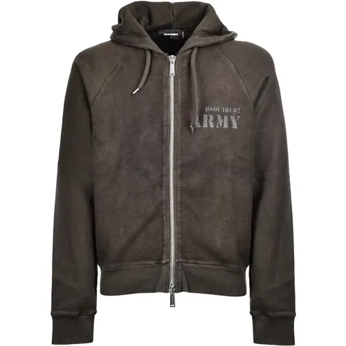 Regular Fit Hoodie Sweatshirt , Herren, Größe: M - Dsquared2 - Modalova