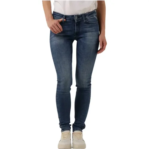 Trendige Blaue Skinny Jeans , Damen, Größe: W28 L32 - Replay - Modalova