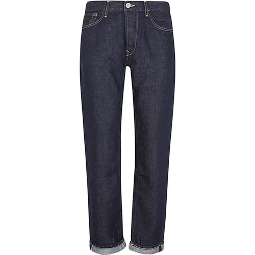 Dunkelblaue Fünf Taschen Jeans , Herren, Größe: W34 - Tela Genova - Modalova