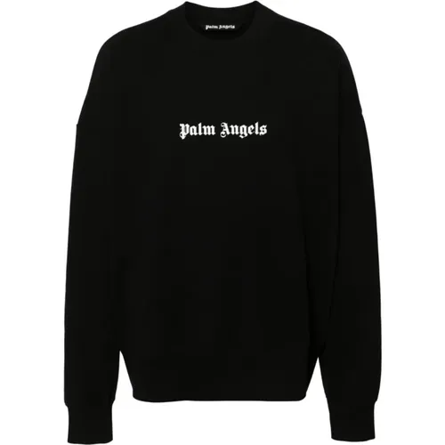 Logo Print Crew Neck Sweater , male, Sizes: L, XL, S - Palm Angels - Modalova