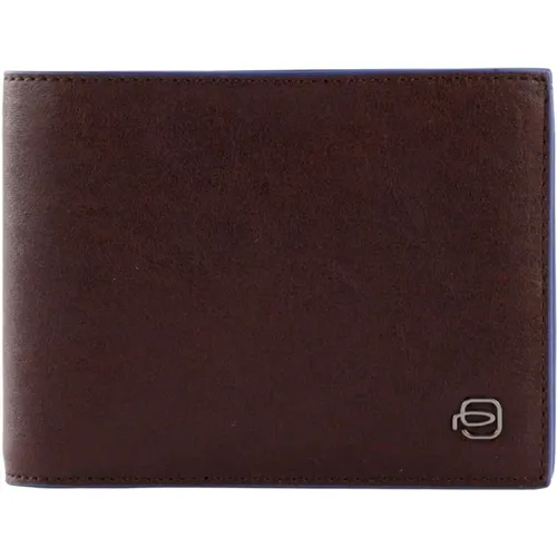 Wallets & Cardholders, male, , Size: ONE SIZE Dark Leather Wallet with Compartments - Piquadro - Modalova