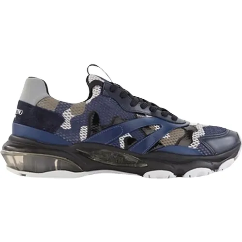 Italian Fabric Sneakers with Leather Details , male, Sizes: 6 1/2 UK - Valentino Garavani - Modalova