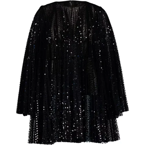 Sequin-Embellished Short Pleated Dress , female, Sizes: XS - Dolce & Gabbana - Modalova