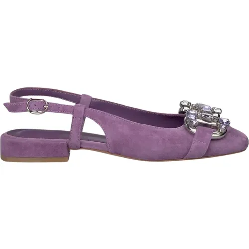 Rhinestone Buckle Flat Shoe , Damen, Größe: 38 EU - Alma en Pena - Modalova