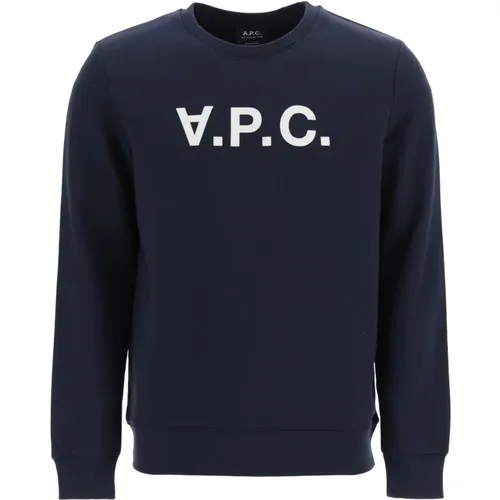 Logo Crewneck Sweatshirt in Loop-Back Cotton , male, Sizes: M, L, 2XL - A.p.c. - Modalova