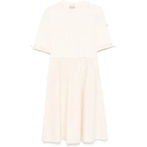 Midi Dresses, female, , Size: S Short-Sleeved Drawstring Midi Dress - Moncler - Modalova