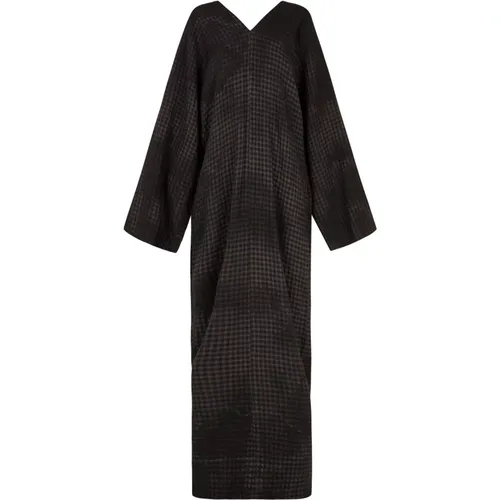 Grey Checkered Wool Blend Dress , female, Sizes: XL, M, S - Cortana - Modalova