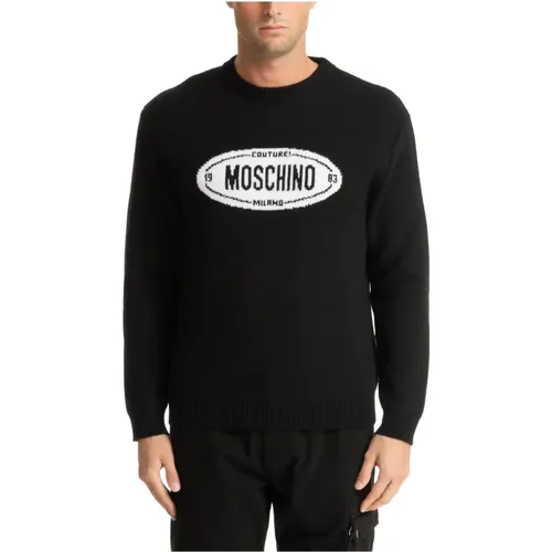 Abstract Logo Embroidered Sweater , male, Sizes: S, M - Moschino - Modalova