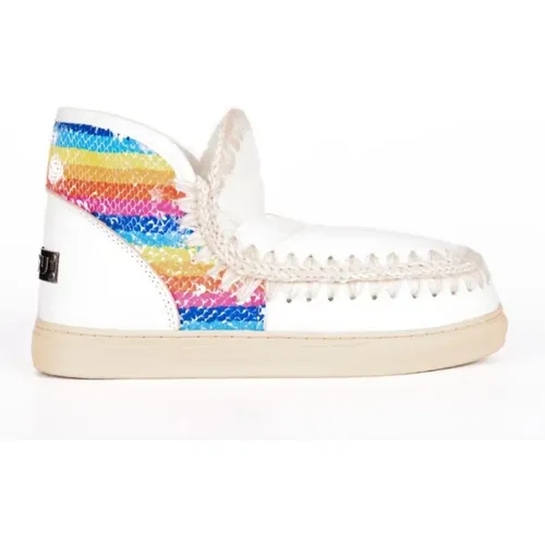 Winter Boots, female, , Size: 8 US Rainbow White Leather Sneakers - Mou - Modalova