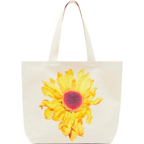 Sunflower Canvas Tote Bag , male, Sizes: ONE SIZE - JW Anderson - Modalova