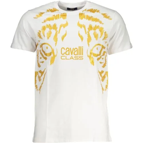 T-Shirts, male, , Size: 2XL Tiger Print Crew Neck T-Shirt - Cavalli Class - Modalova