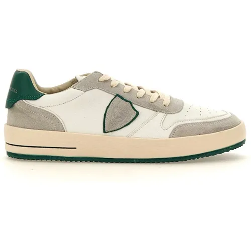 Sneakers, male, , Size: 10 US Paris Sneakers in and Green - Philippe Model - Modalova