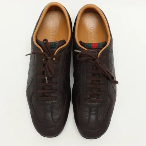 Pre-owned Leather sneakers , male, Sizes: 9 UK - Gucci Vintage - Modalova