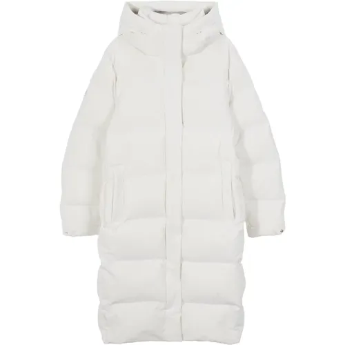 Lange Daunenjacke Elfenbein , Damen, Größe: 2XS - duvetica - Modalova