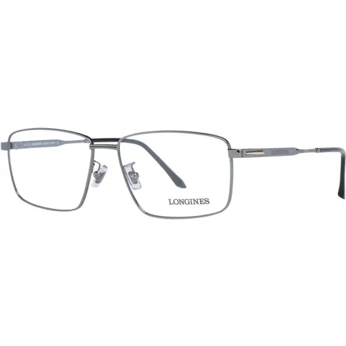 Glasses, male, , Size: ONE SIZE Gunmetal Rectangle Optical Frames for Men - Longines - Modalova