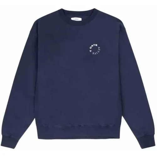 Rundes Logo Crew Neck Sweatshirt , Damen, Größe: S - 7 Days Active - Modalova