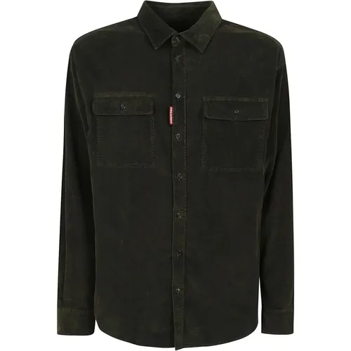 Velvet Shirt Aw24 , male, Sizes: M, L, S - Dsquared2 - Modalova