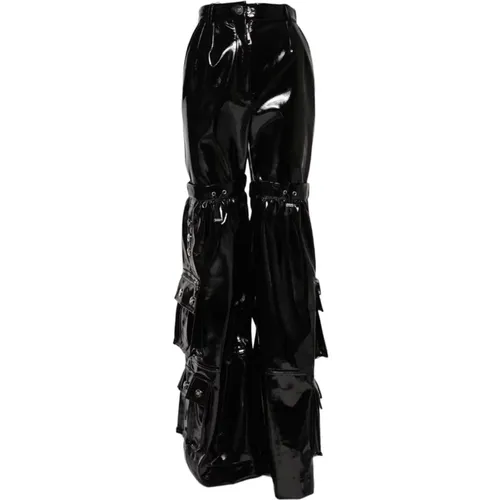 Wide Trousers, female, , Size: XS Cargo Bootcut Pants with Zipper - Dolce & Gabbana - Modalova
