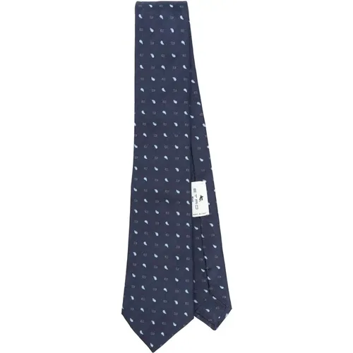 Ties, male, , Size: ONE SIZE Navy Patterned Jacquard Tie - ETRO - Modalova