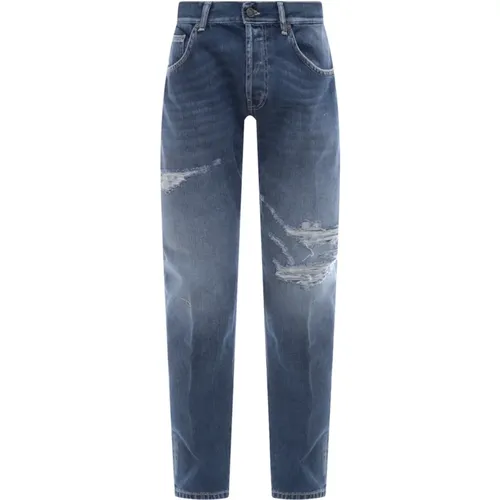 Ss23 Ripped Effect Cotton Jeans , male, Sizes: W36 - Dondup - Modalova