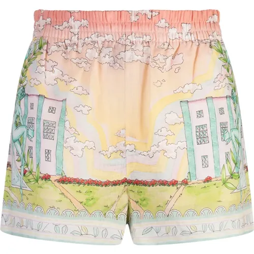 Art Deco Linen Shorts MultiColour , female, Sizes: 2XS, XS - Casablanca - Modalova