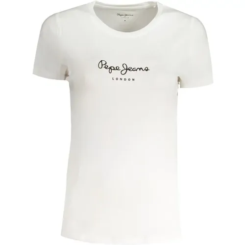 T-Shirts, female, , Size: S Classic Logo Tee Short Sleeves - Pepe Jeans - Modalova