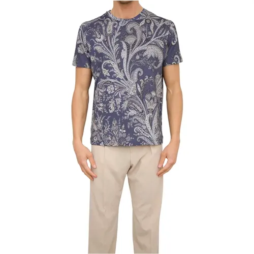 Blue Roma T-Shirt , male, Sizes: L, 2XL - ETRO - Modalova