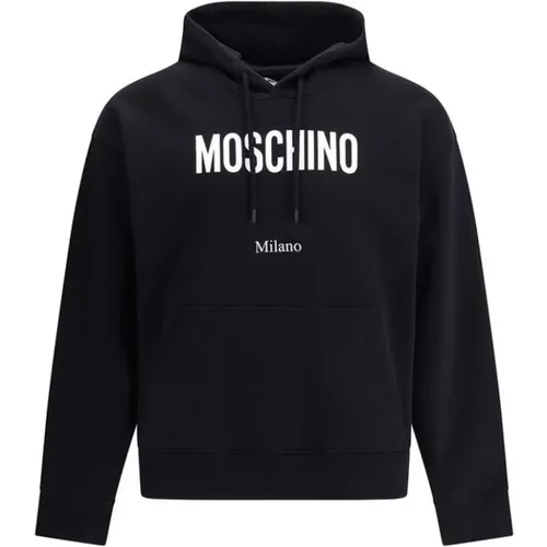Hoodies, male, , Size: L Cotton Hoodie with Drawstring Hood - Moschino - Modalova