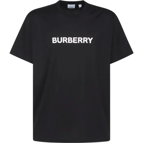 Schwarzes Crewneck T-Shirt mit ikonischem Logo , Herren, Größe: L - Burberry - Modalova