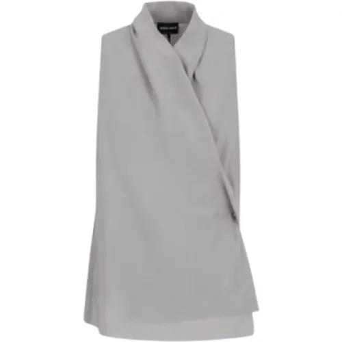 Top Grey , female, Sizes: S, M - Giorgio Armani - Modalova