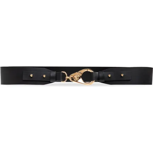 Belts, female, , Size: 85 CM Leather belt - Versace - Modalova