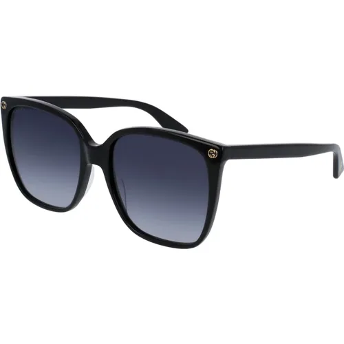 Schwarze/Graue Sonnenbrille , Damen, Größe: 57 MM - Gucci - Modalova