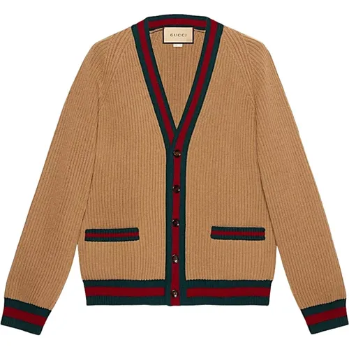 Cardigans, male, , Size: M Stylish Knit Cardigan Sweater - Gucci - Modalova