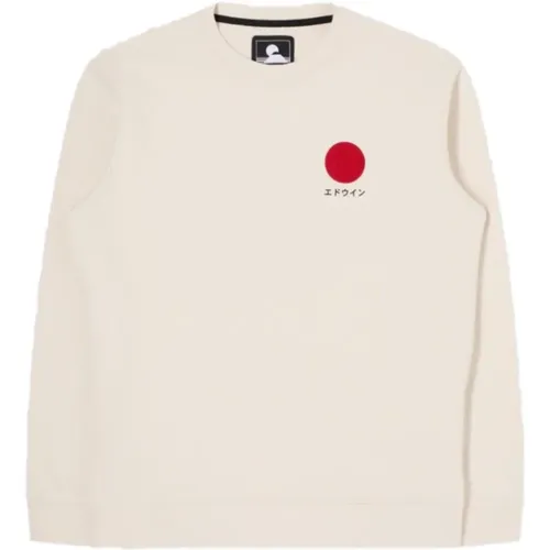 Japanese Sun Sweatshirt Whisper , male, Sizes: L, XL, M, S - Edwin - Modalova