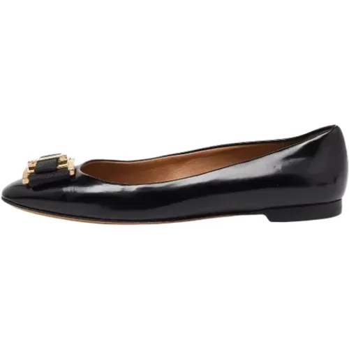 Pre-owned Flats, female, , Size: 5 1/2 US Pre-owned Leather flats - Salvatore Ferragamo Pre-owned - Modalova