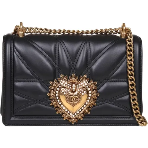 Medium Devotion Shoulder Bag in Matelassé Nappa , female, Sizes: ONE SIZE - Dolce & Gabbana - Modalova