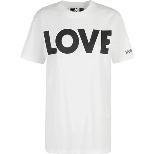 Lässiges Baumwoll T-Shirt , Damen, Größe: S - Moschino - Modalova