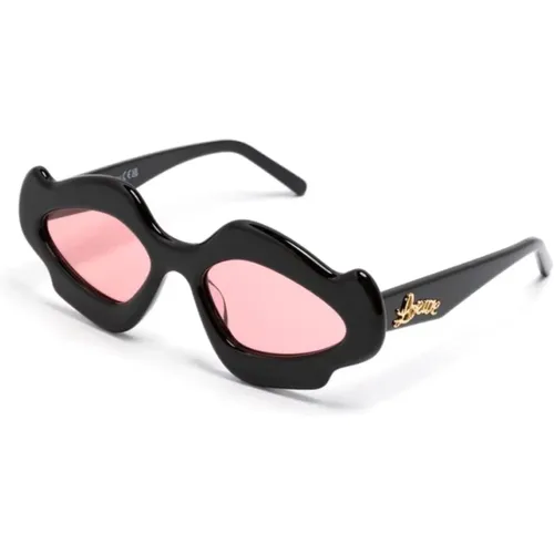 Schwarze Sonnenbrille mit Originalzubehör , Damen, Größe: 52 MM - Loewe - Modalova