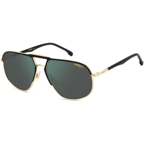 Sunglasses, male, , Size: 60 MM Black Gold/Grey Shaded Sunglasses - Carrera - Modalova