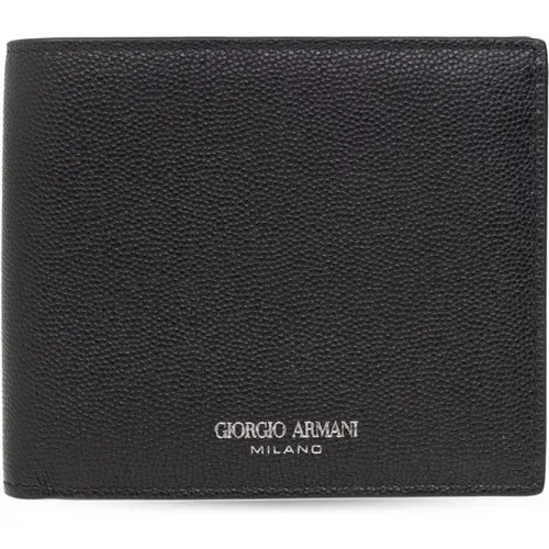 Wallets & Cardholders, male, , Size: ONE SIZE Leather wallet - Giorgio Armani - Modalova