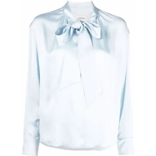 Blouses, female, , Size: M Silk Blouse with Ribbon Fastening - Lanvin - Modalova