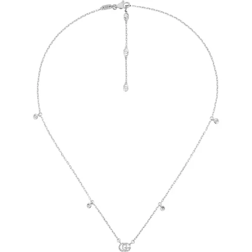 Necklaces, female, , Size: ONE SIZE GG Running necklace in 18kt white gold and diamonds - Gucci - Modalova