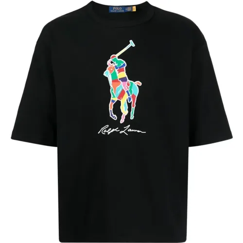 Printed 'Big Pony' Cotton T-Shirt , male, Sizes: L - Ralph Lauren - Modalova